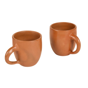 Brown - Knosh-6 Earthen Cups with Tribal Motifs (Set of 2)