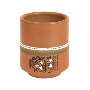 Brown - Knosh-C Earthen Mugs with Tribal Motifs (Set of 4)