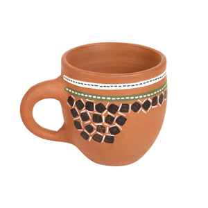 Brown - Knosh-L Earthen Cups with Tribal Motifs (Set of 6)