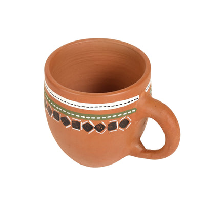 Brown - Knosh-L Earthen Cups with Tribal Motifs (Set of 6)