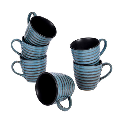 Blue - Cup Ceramic (Set of 6) (4x3x3)