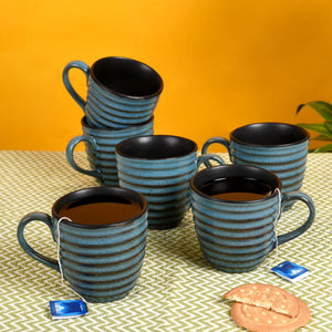 Blue - Cup Ceramic (Set of 6) (4x3x3)