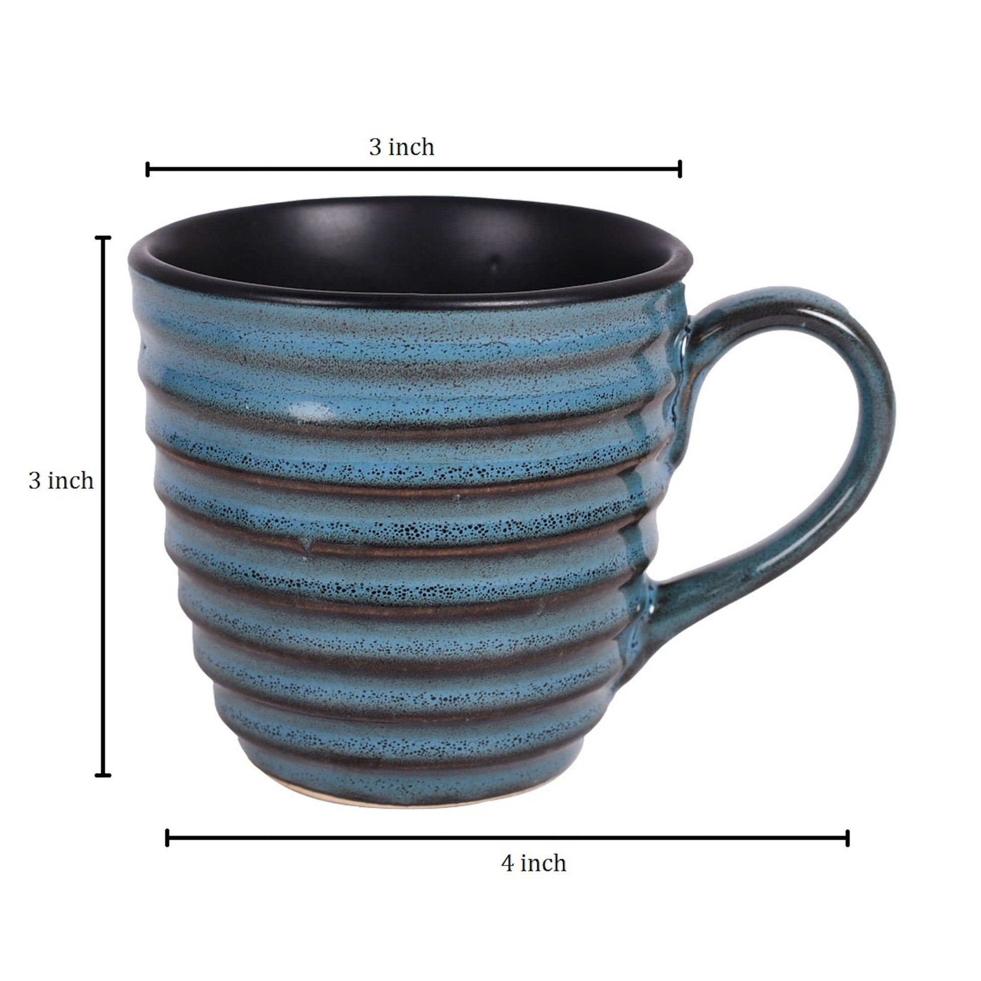 Blue - Cup Ceramic (Set of 6) (4x3x3)