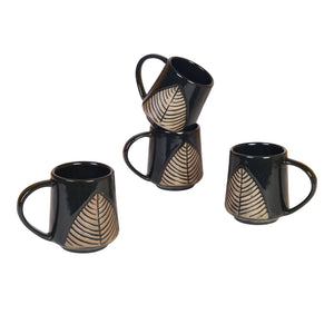Brown - Falling Leaves Tea Mugs (Set of 4)