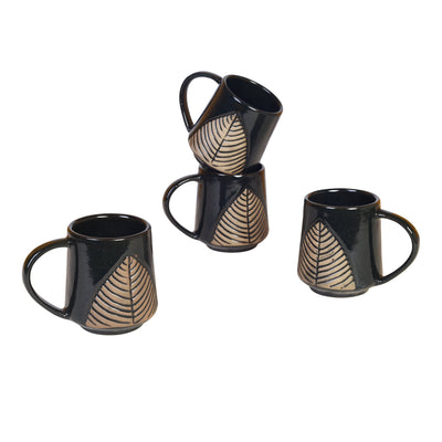 Brown - Falling Leaves Tea Mugs (Set of 4)