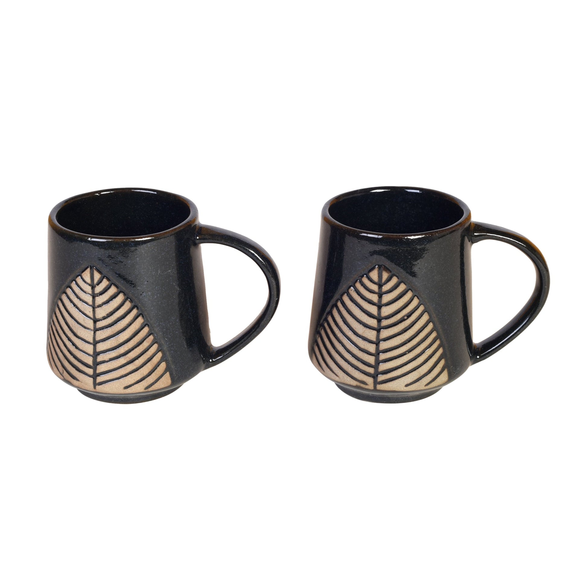 Brown - Falling Leaves Tea Mugs (Set of 4)
