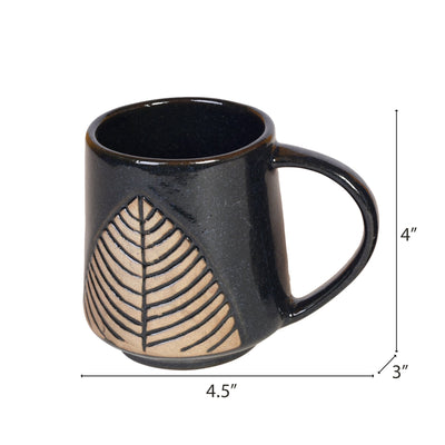 Brown - Falling Leaves Tea Mugs (Set of 4)
