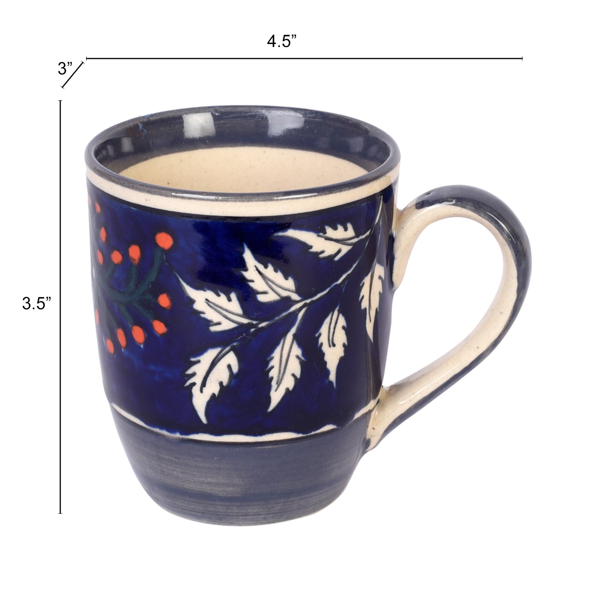 Blue - Blooming Leaves Drinking Mugs S06