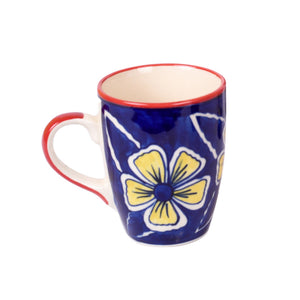 Blue - Flowers of Ecstasy Coffee Mugs Set of 4, Azure
