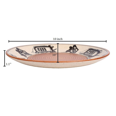 Brown - Tribal Village Dinner Plate (Set of 2) (1.1x10)
