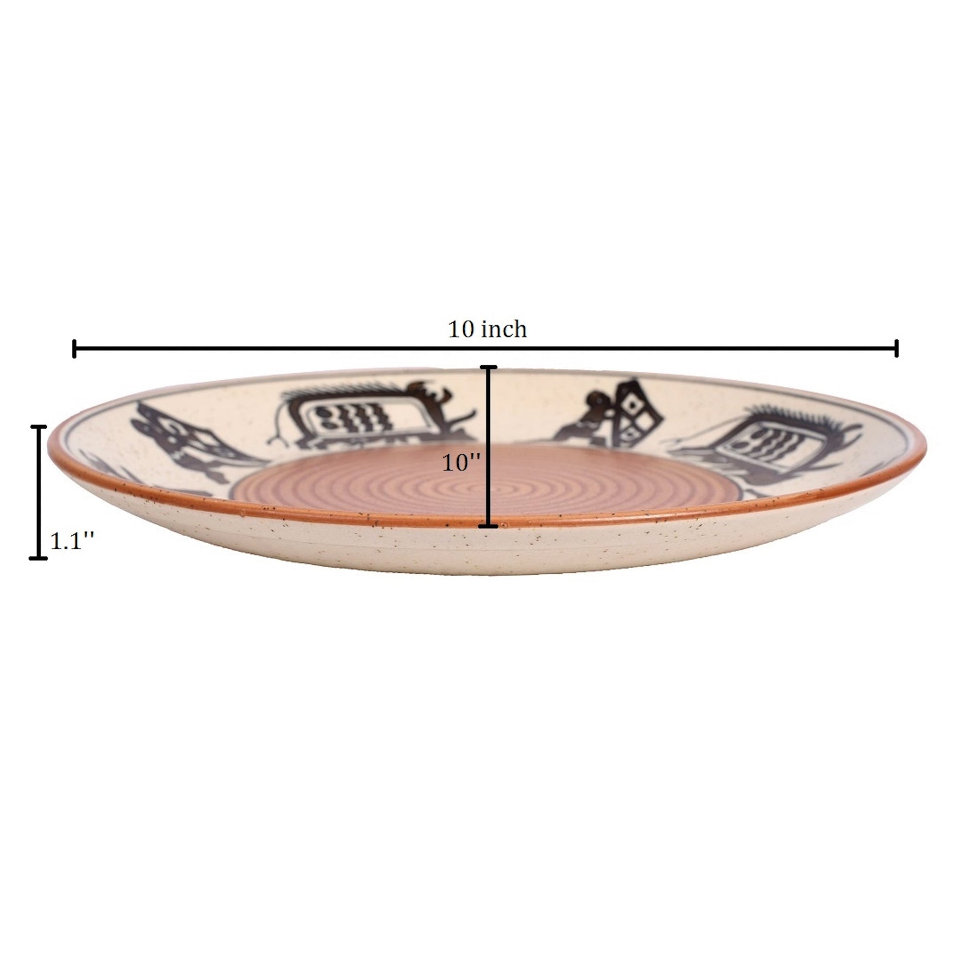 Brown - Tribal Village Dinner Plate (Set of 2) (1.1x10)