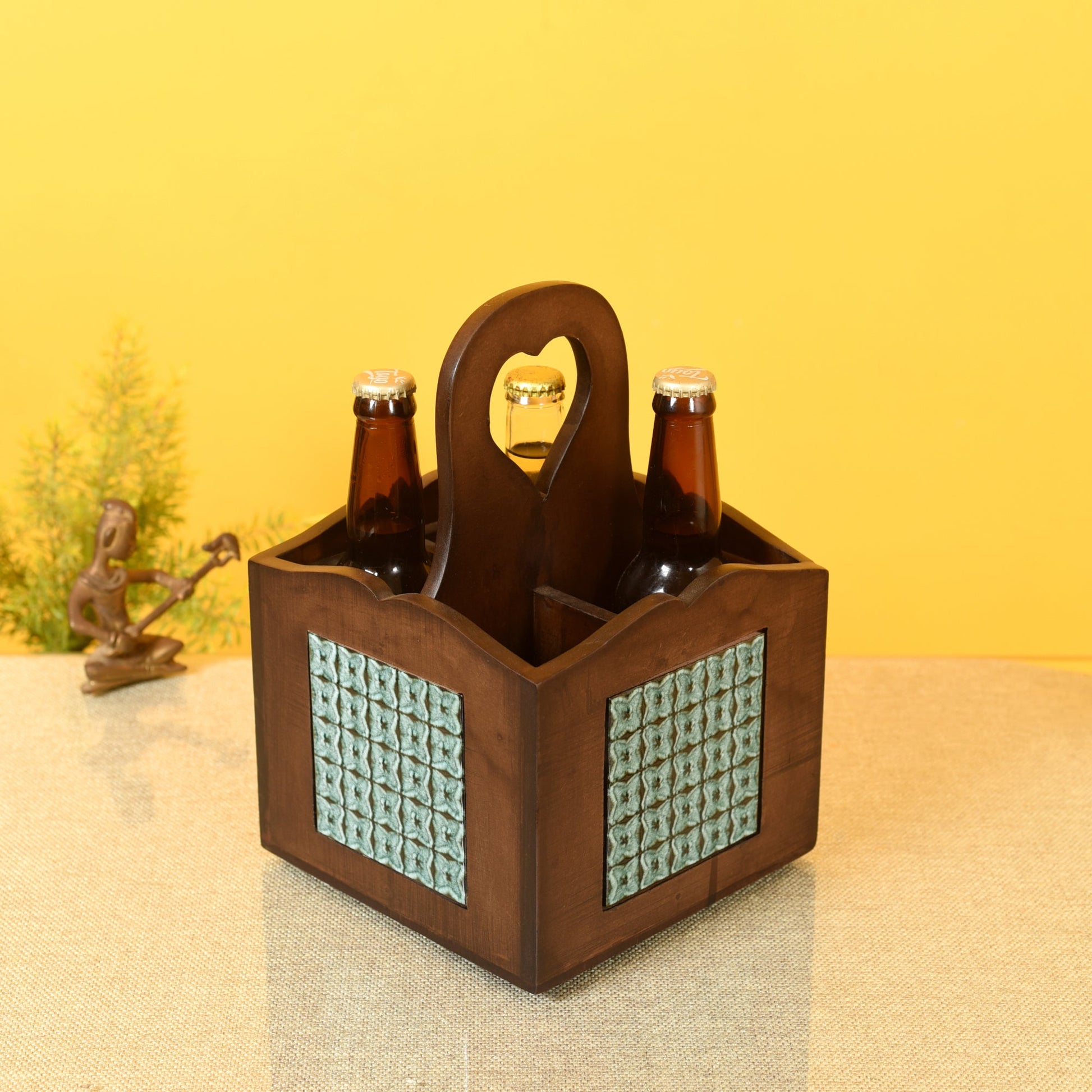 Brown - Handcrafted Jade Bottle and Tools Holder