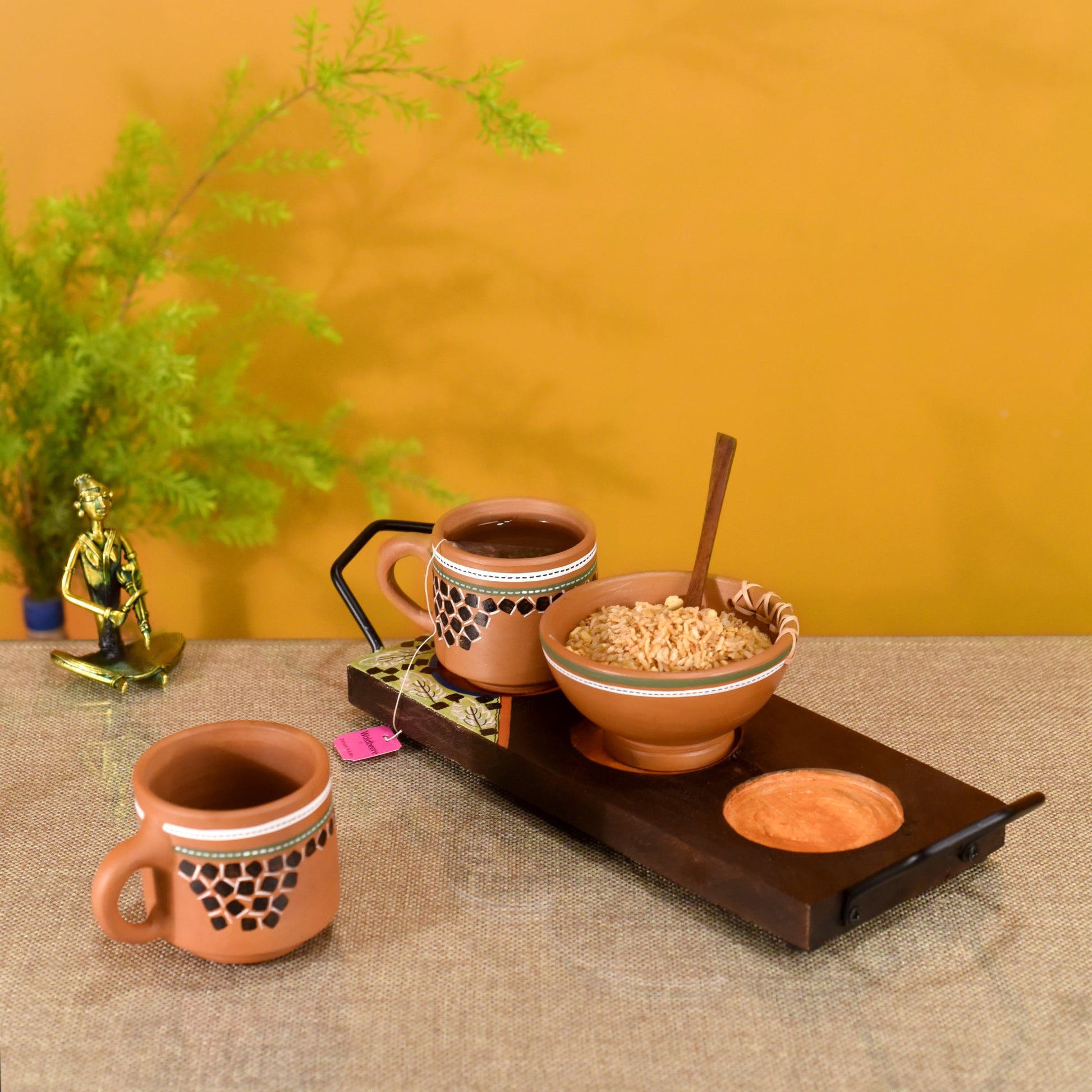 Brown - Knosh Breakfast Set in a Stylish Tray (Set of 3)
