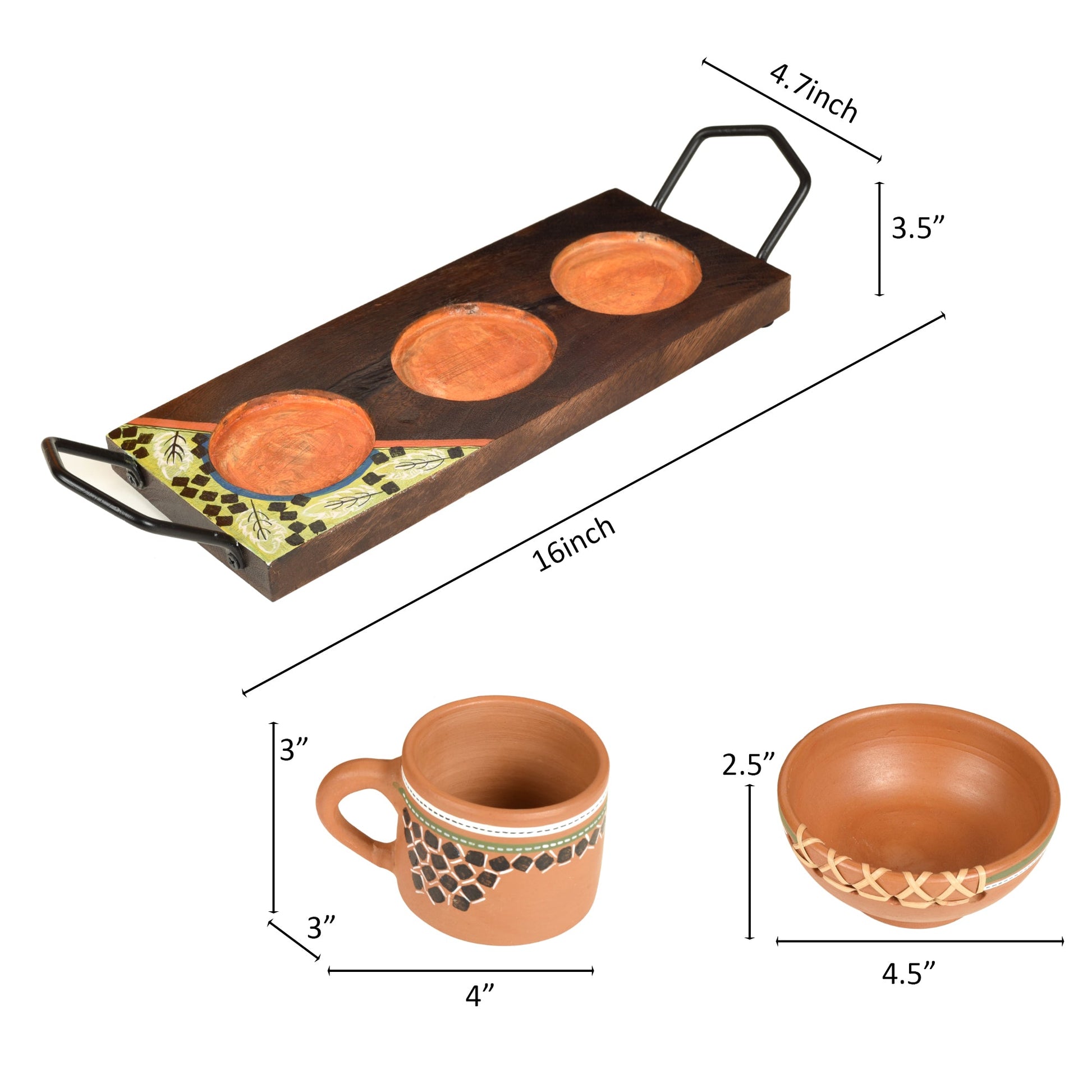 Brown - Knosh Breakfast Set in a Stylish Tray (Set of 3)
