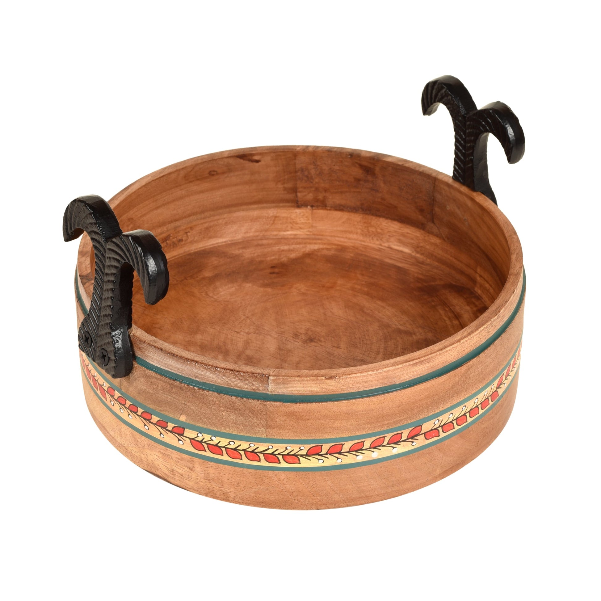 Beige - Rosho Fruit Basket Handcrafted in Mango Wood