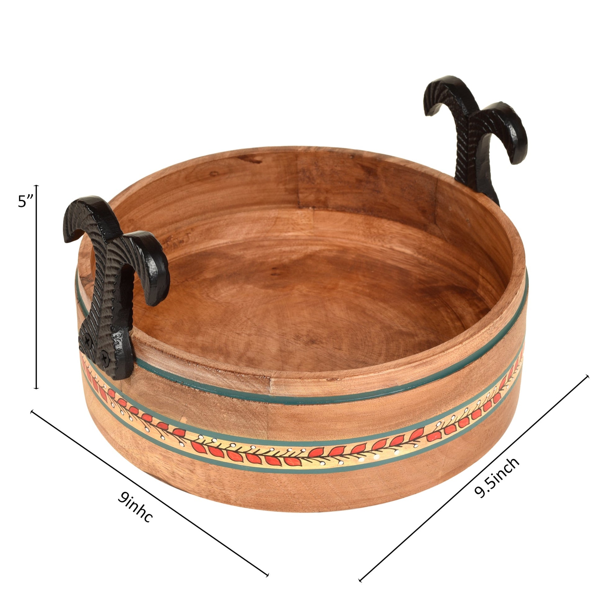 Beige - Rosho Fruit Basket Handcrafted in Mango Wood