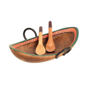 Brown - Leaf Of Nature' Serving Platter In Rosewood