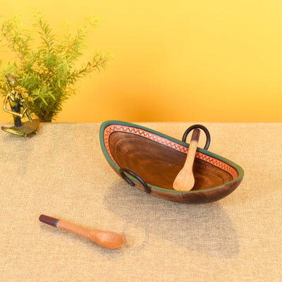 Brown - Leaf Of Nature' Serving Platter In Rosewood