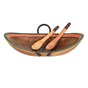 Brown - Leaf Of Nature' Serving Platter In Rosewood