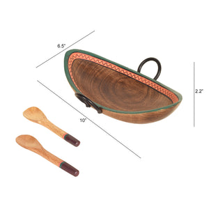 Brown - Leaf Of Nature' Serving Platter In Rosewood