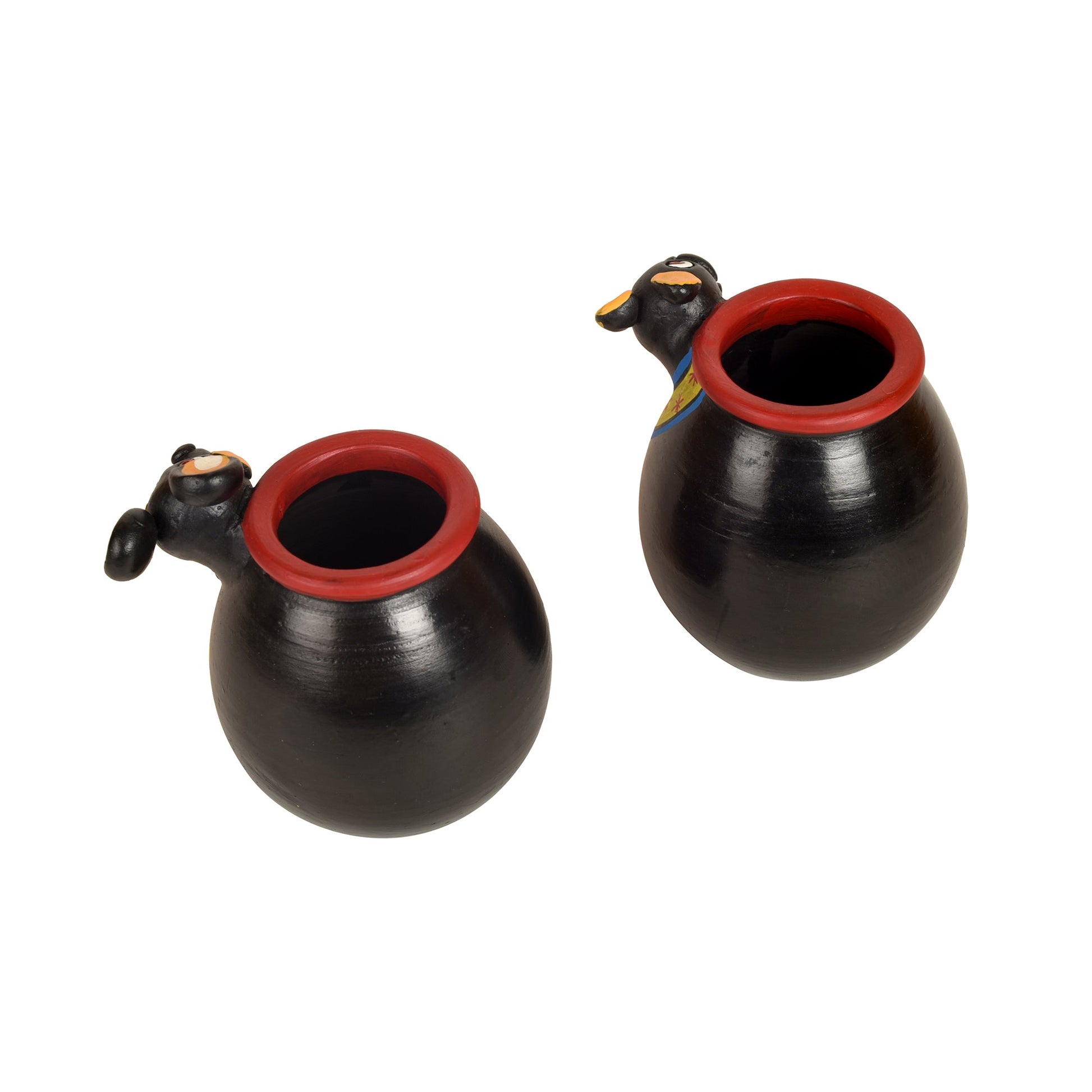 Animal Heads Multipurpose Pots (So2) in Black & Yellow (3x3x3.5/3x3x3.5")