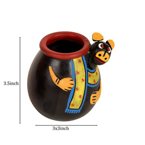 Animal Heads Multipurpose Pots (So2) in Black & Yellow (3x3x3.5/3x3x3.5