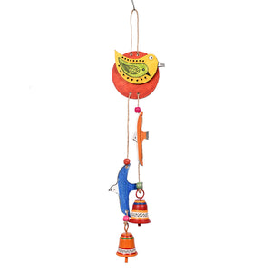 2 Flying Birds Windchime with Two Metal Bells