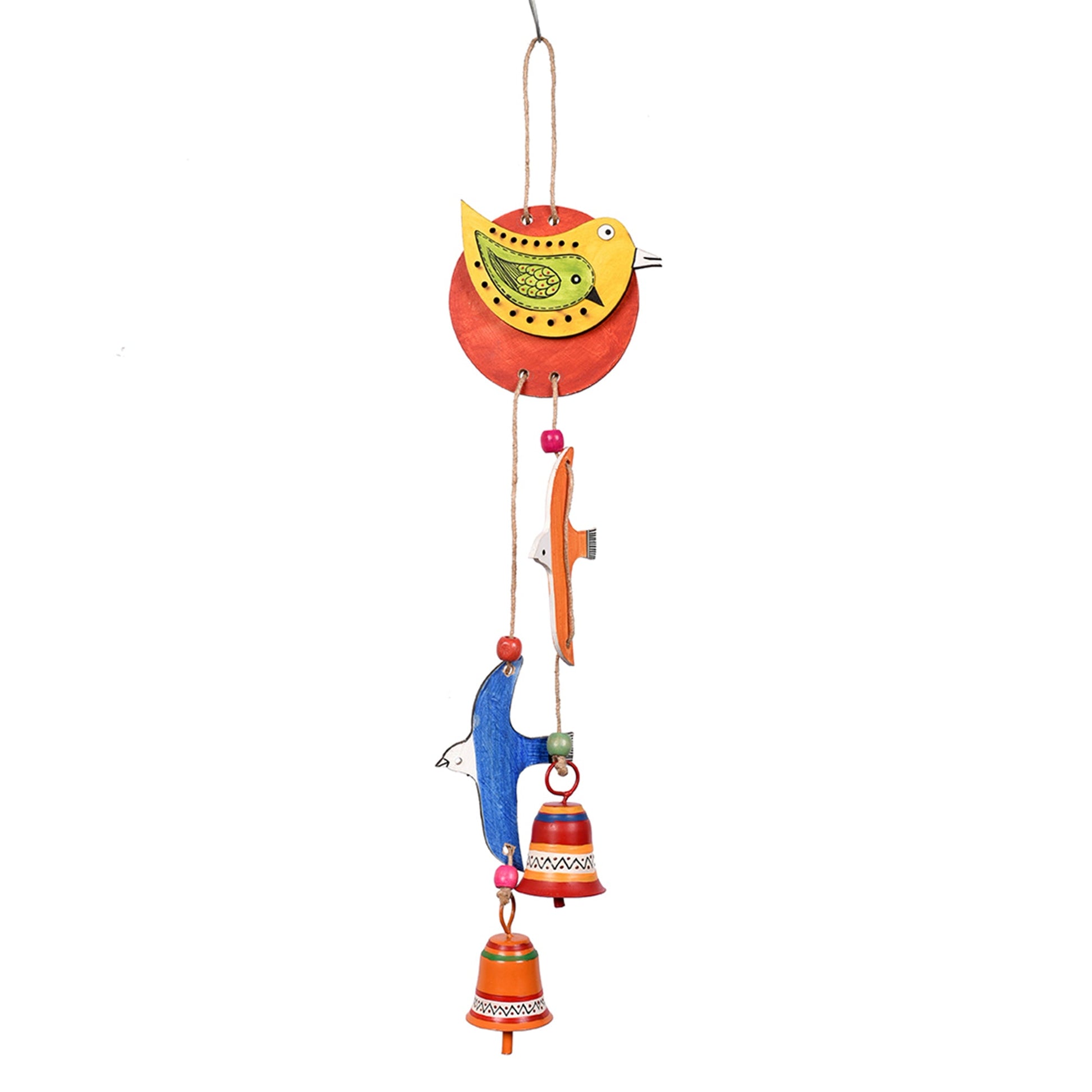 2 Flying Birds Windchime with Two Metal Bells