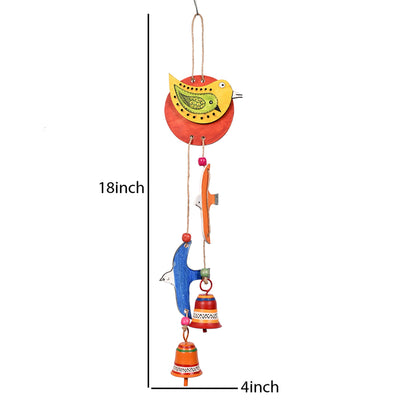 2 Flying Birds Windchime with Two Metal Bells