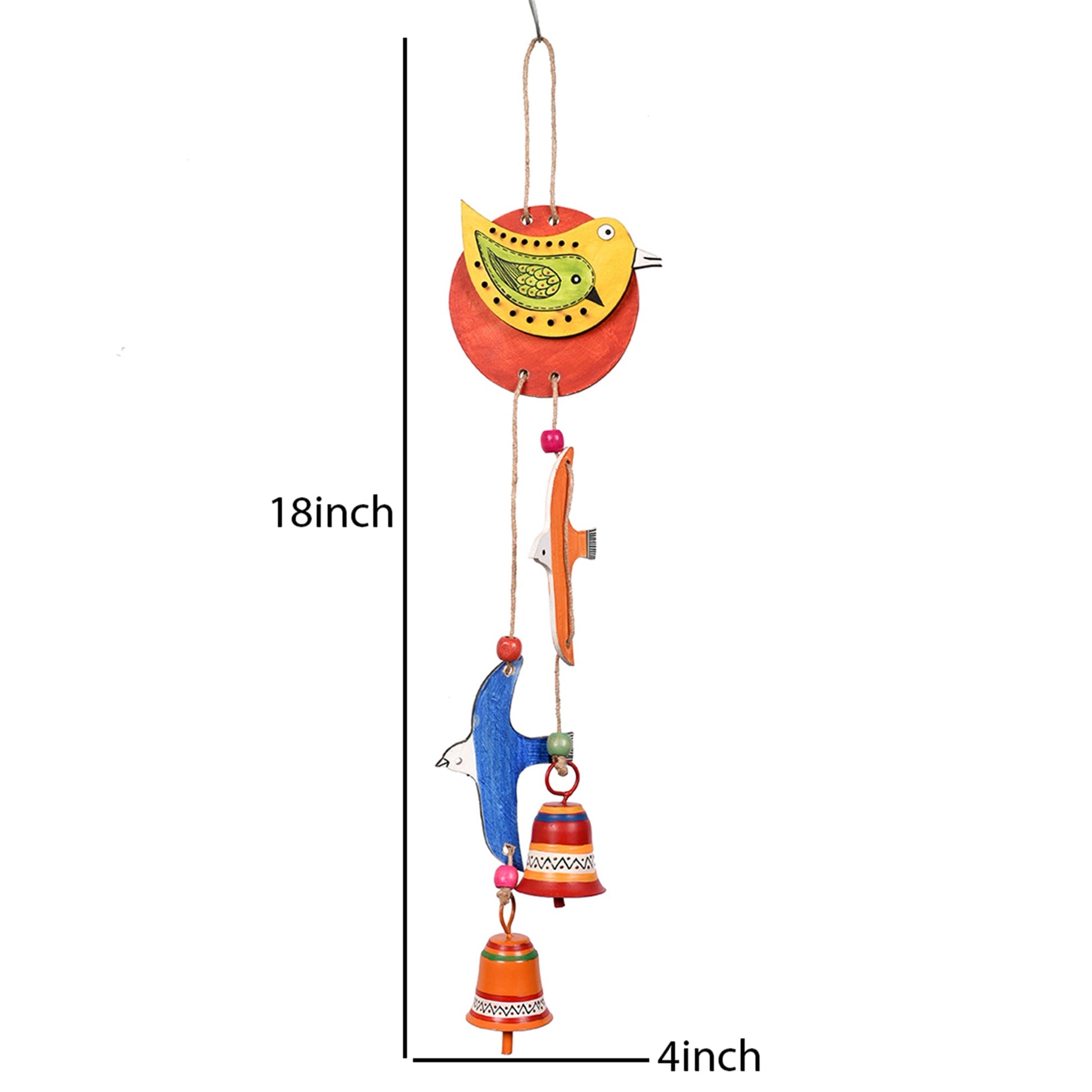 2 Flying Birds Windchime with Two Metal Bells
