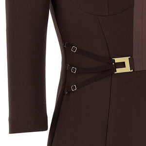 Elisabetta Franchi Logo Dress With Elastic Bands