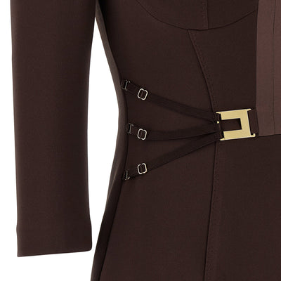 Elisabetta Franchi Logo Dress With Elastic Bands