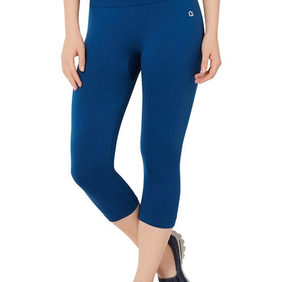 High Rise Sports Capri Pants - Poseidon