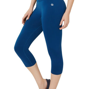 High Rise Sports Capri Pants - Poseidon