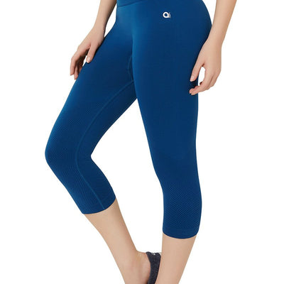 High Rise Sports Capri Pants - Poseidon