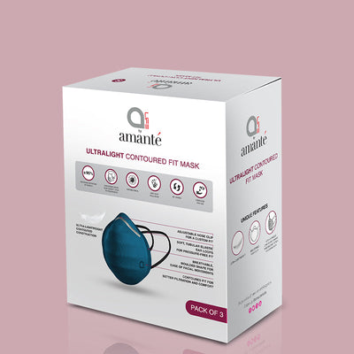 Ultra-light Contoured Fit Mask (Pack of 3) - Blk-A Grey-D Blue