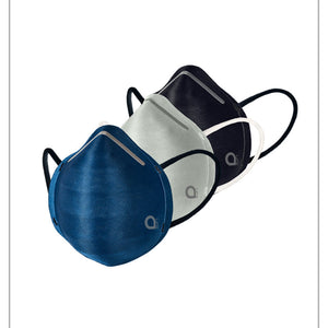 Ultra-light Contoured Fit Mask (Pack of 3) - Blk-A Grey-D Blue