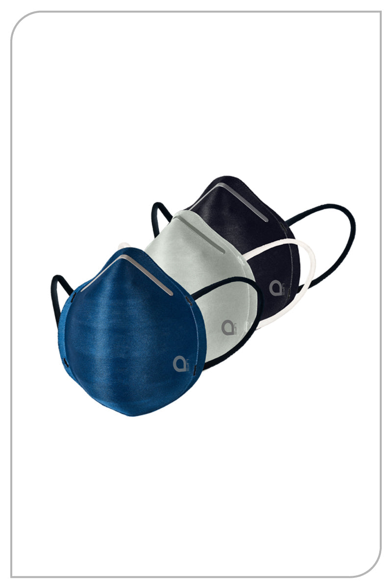 Ultra-light Contoured Fit Mask (Pack of 3) - Blk-A Grey-D Blue