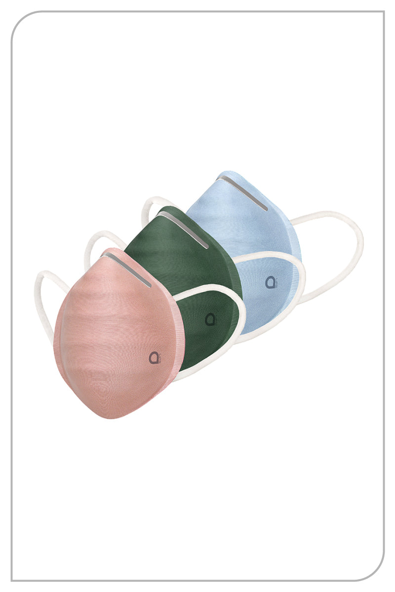 Ultra-light Contoured Fit Mask (Pack of 3) - Chlk Rose-Thyme-I Topaz