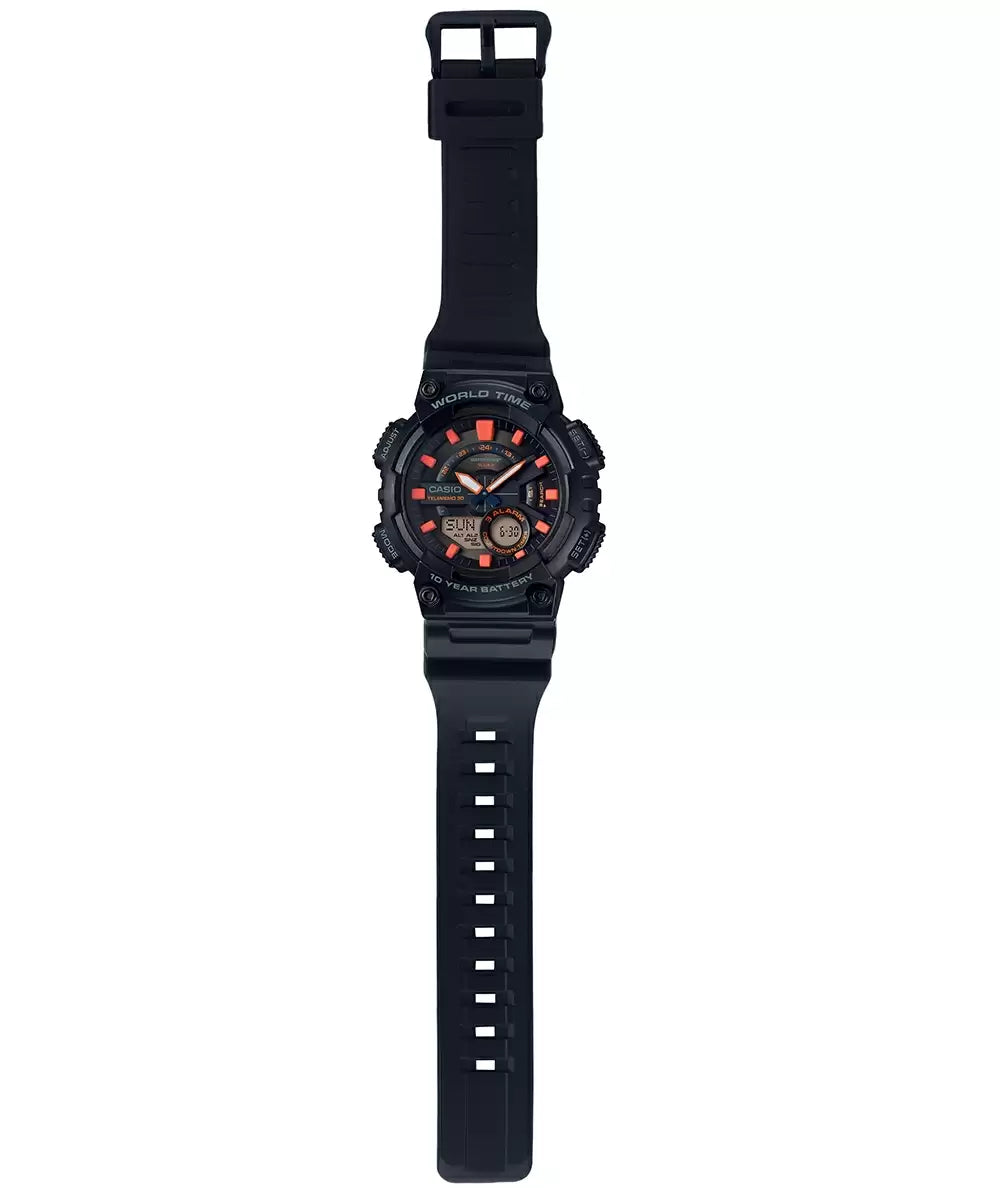 Casio Youth Black & Orange Dial Men 46.6mm