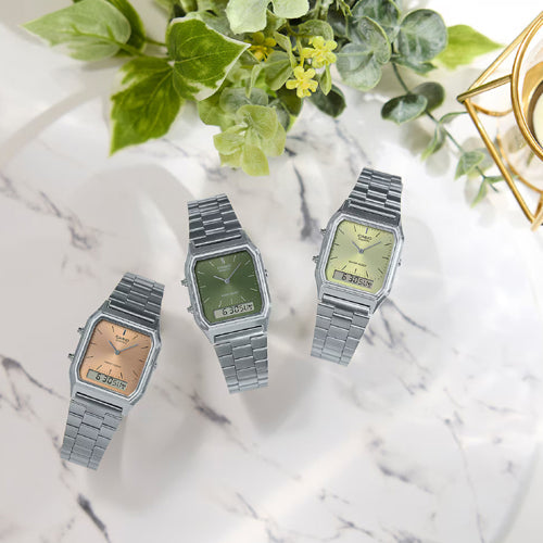 Casio Vintage Green Dial Unisex 29.8mm AD278 AQ-230A-3AMQY