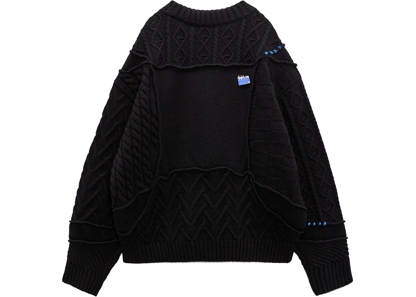 ADER error x Zara Oversized Patchwork Knit Mens Sweater Black