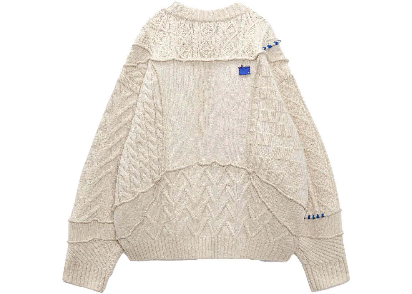 ADER error x Zara Oversized Patchwork Knit Sweater Ecru