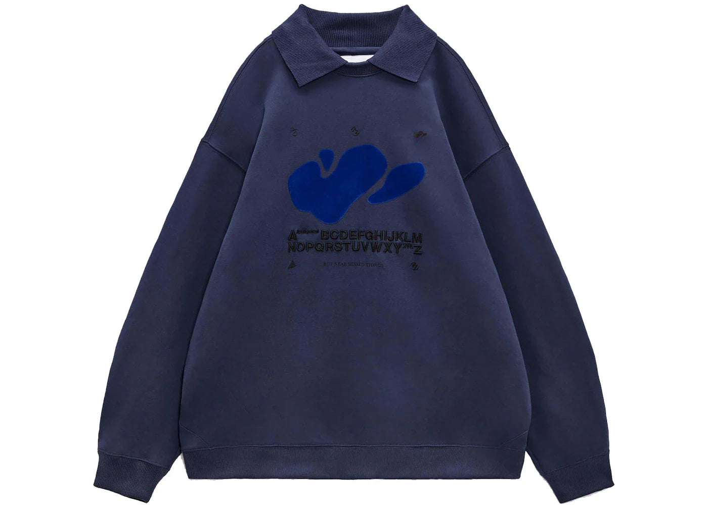 ADER error x Zara Oversized Polo Shirt Navy Blue