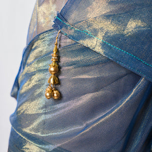 Solid Tissue Saree with Hanging With Blouse Piece
