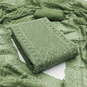 Georgette Chikankari Work Womens Dress Material (Unstitched)