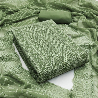 Georgette Chikankari Work Womens Dress Material (Unstitched)