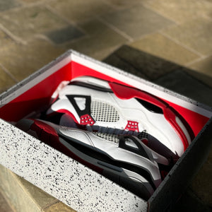 Nike Air Jordan 4 Retro White/Red Black-Tech Grey