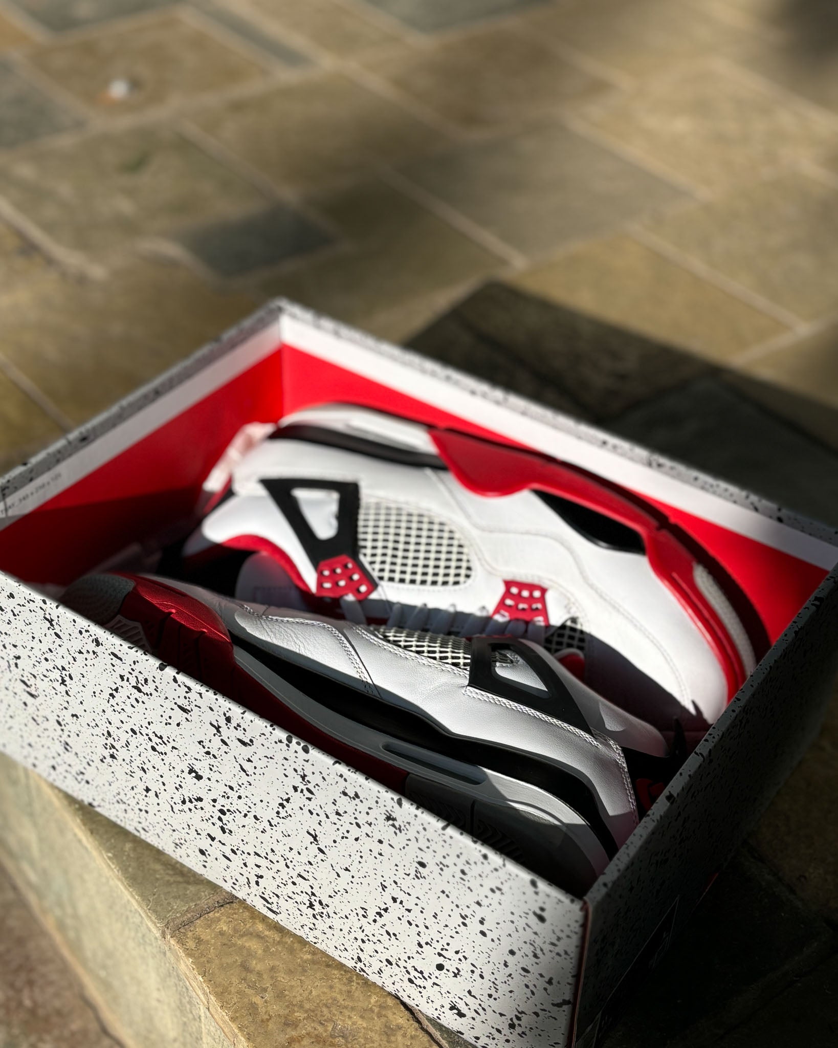 Nike Air Jordan 4 Retro White/Red Black-Tech Grey