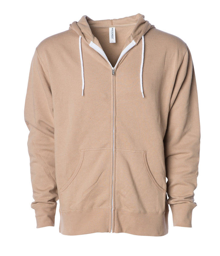 Unisex Lightweight Fitted Zip Hooded Sweatshirt